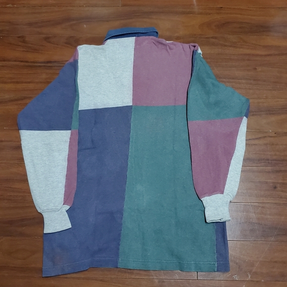 VINTAGE BARBARIAN RUGBY WEAR POLO SHIRT CANADA MENS LARGE RARE COLOR BLOCKING - Picture 3 of 7